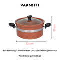 Flat Glazed mitti ki handi