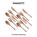 Wooden Fork, Knife, and Spoon Set