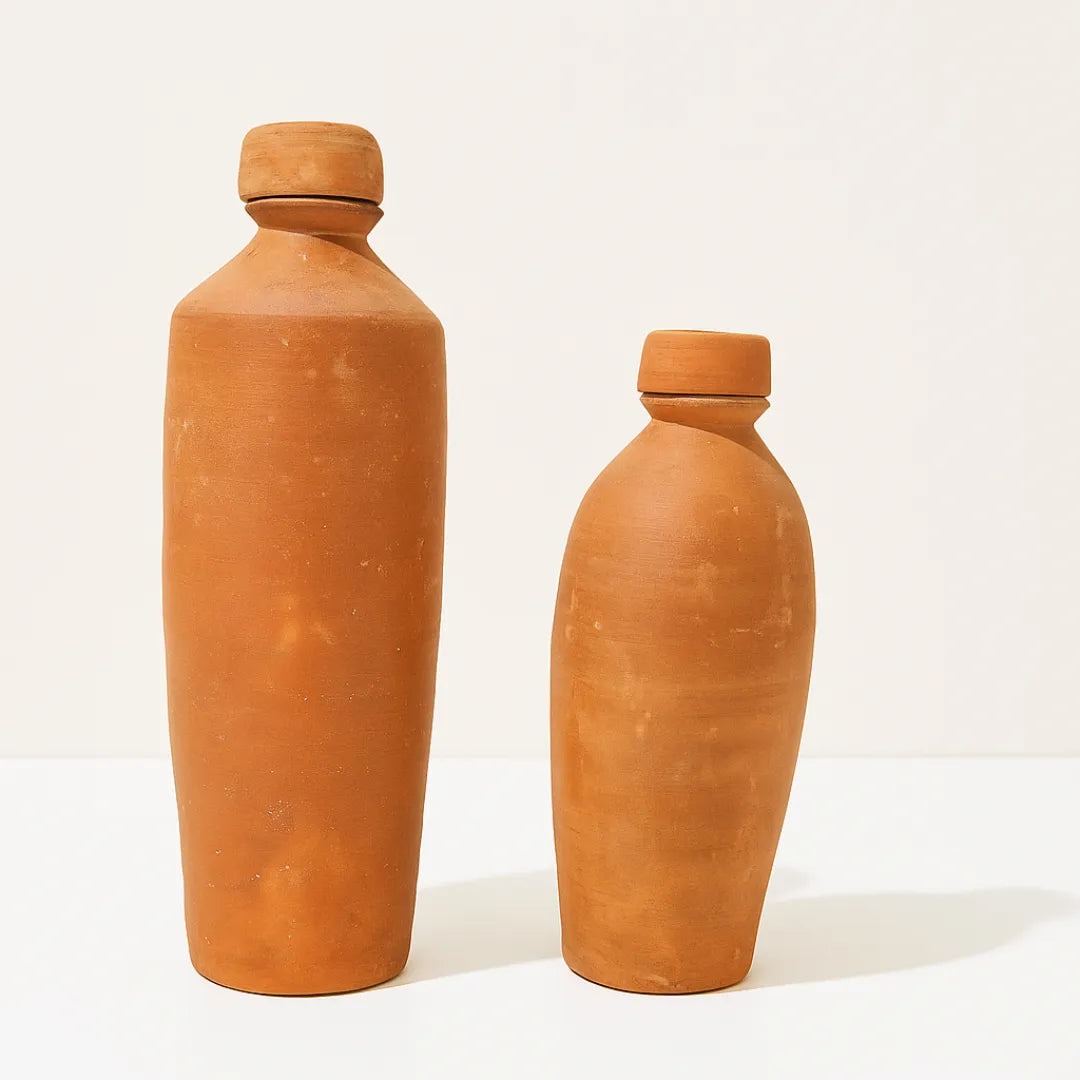 Handmade Natural Clay Water Bottle