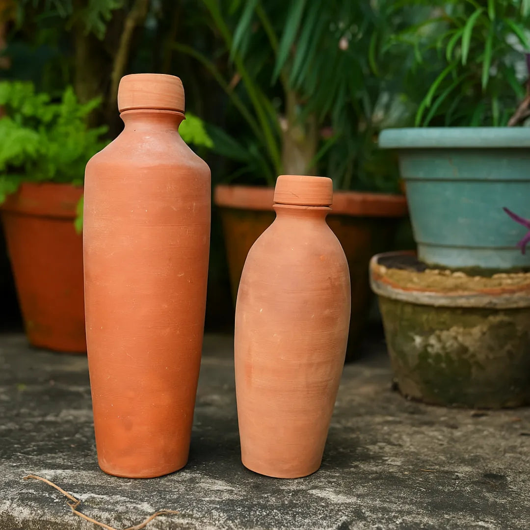 Handmade Natural Clay Water Bottle