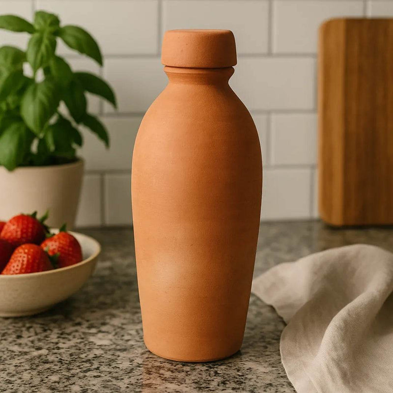 Handmade Clay Water Bottle