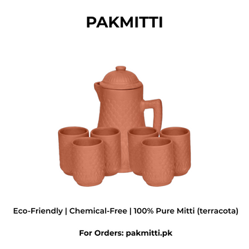 clay jug and glass