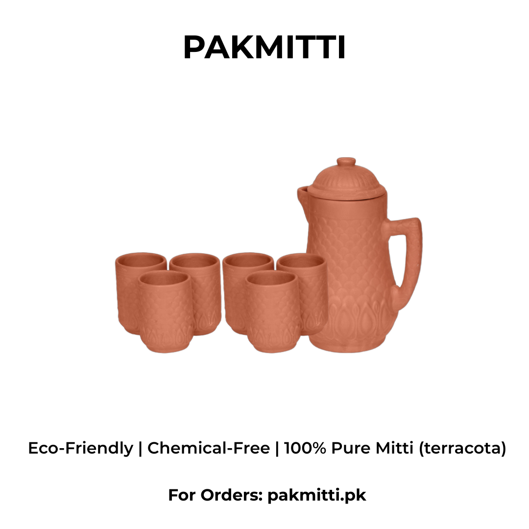 clay jug and glass