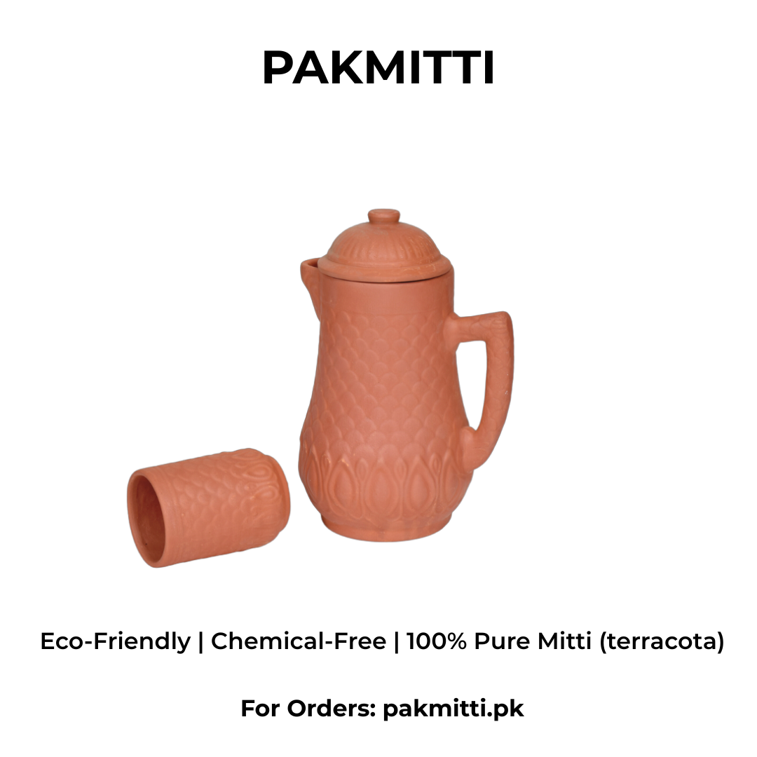clay jug and glass